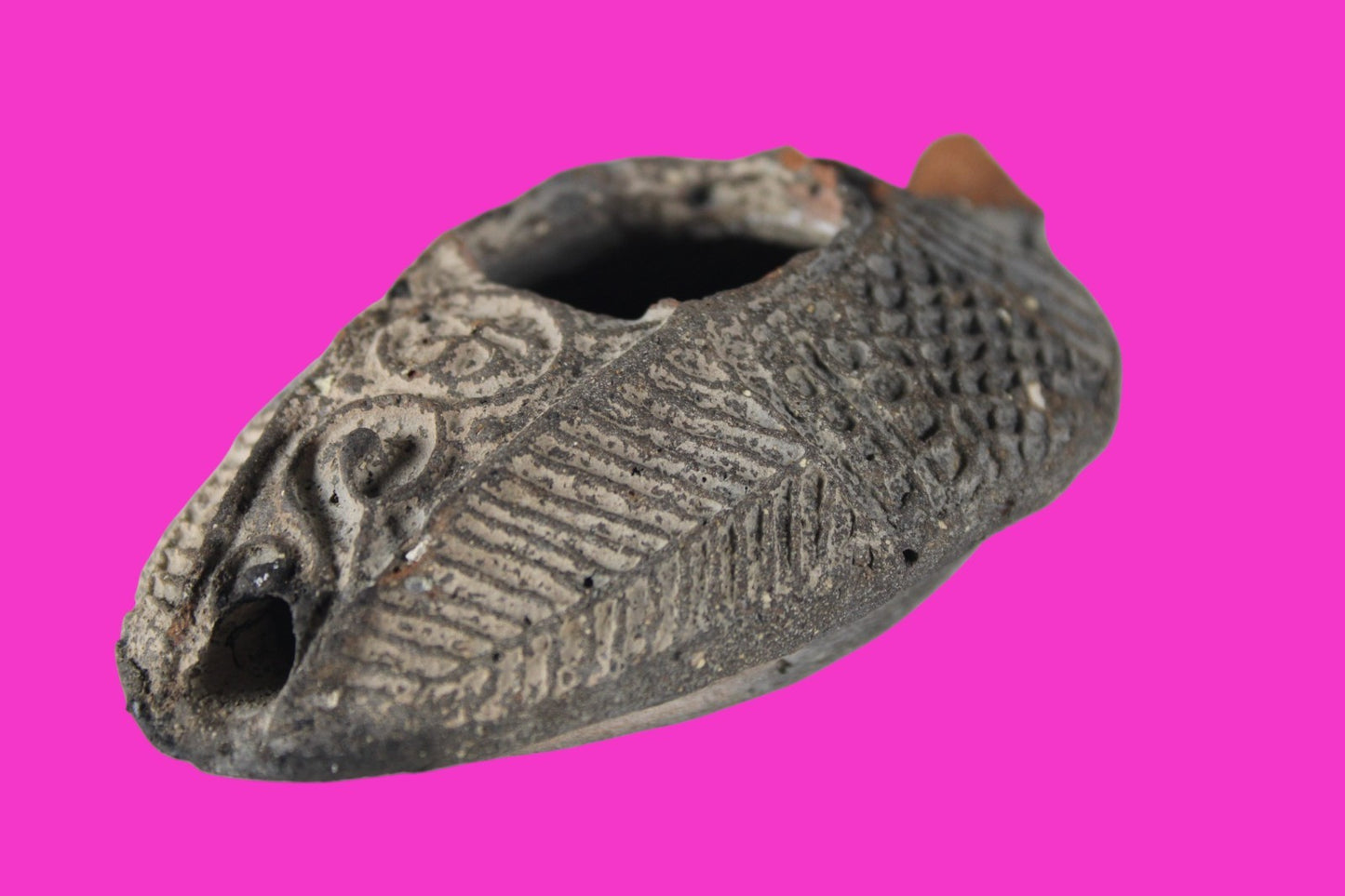 Oil Lamp Holy Land Ancient Artifact Jesus Christ Home Israel 300-600 AD COA 119