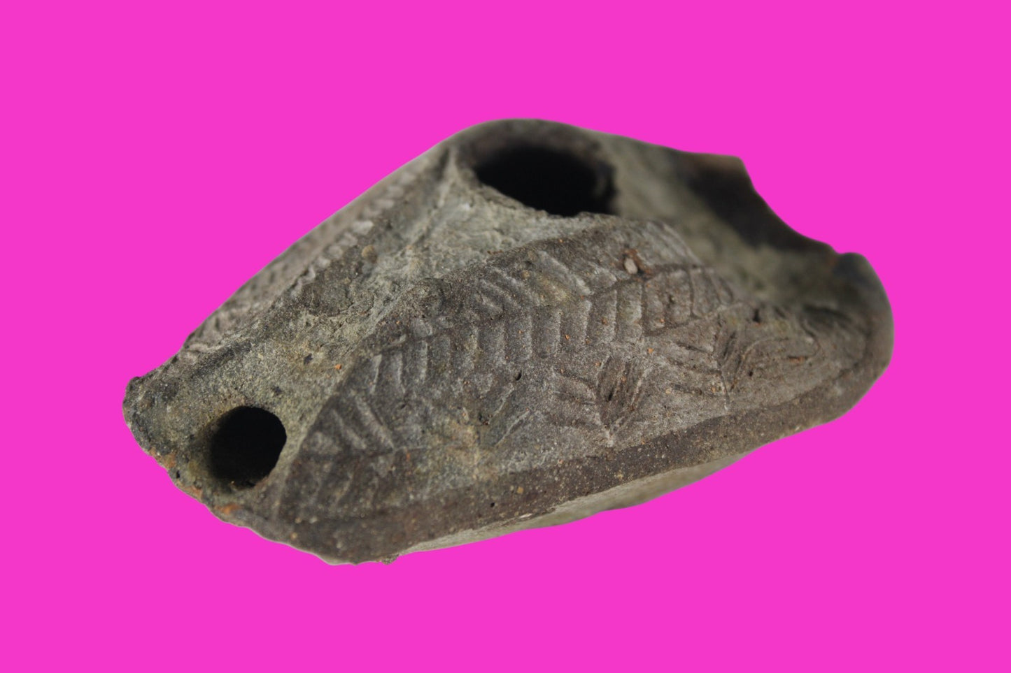 Ancient Holy Land Oil Lamp Artifact Rare Kiln Error Israel 300-600 AD COA 129