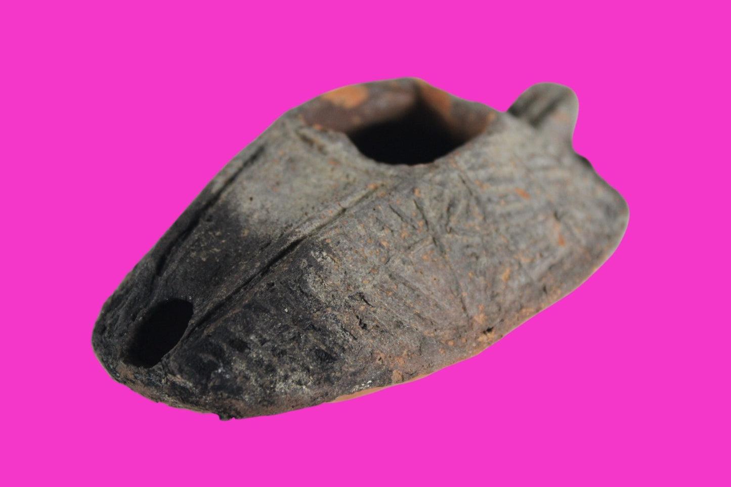 Oil Lamp Holy Land Ancient Artifact Jesus Christ Home Israel 300-600 AD COA 109