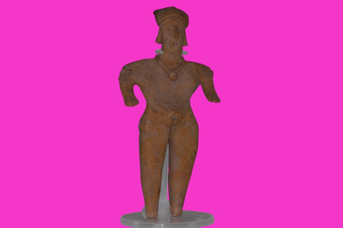 Pre Columbian Artifact 8in Female Shaman Tomb Figure Colima Mexico 100BC COA 254