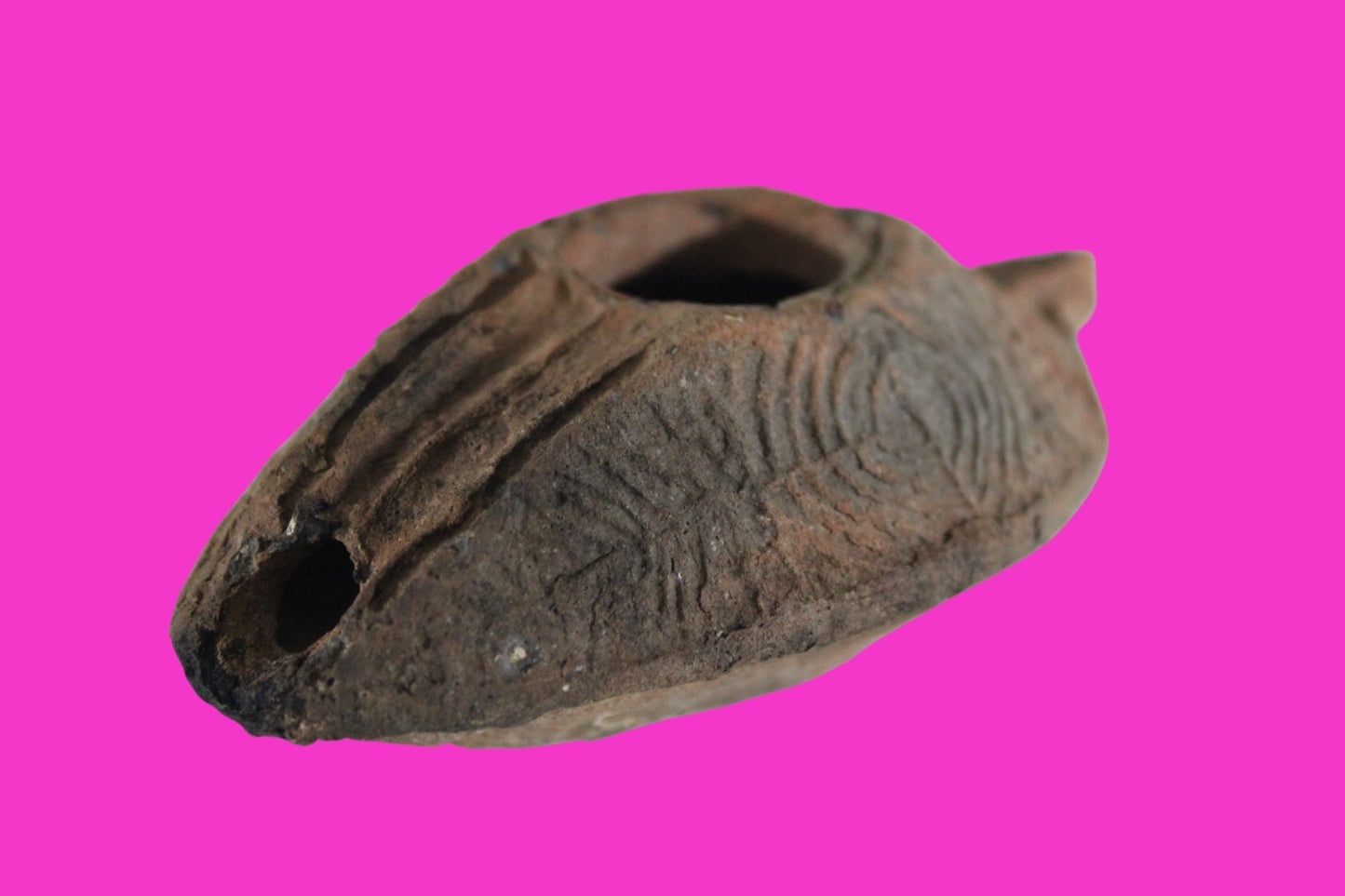 Oil Lamp Holy Land Ancient Artifact Jesus Christ Home Israel 300-600 AD COA 83