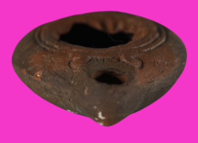 Ancient Holy Land Oil Lamp Artifact Jesus Christ Homeland 100 - 400 AD COA L06
