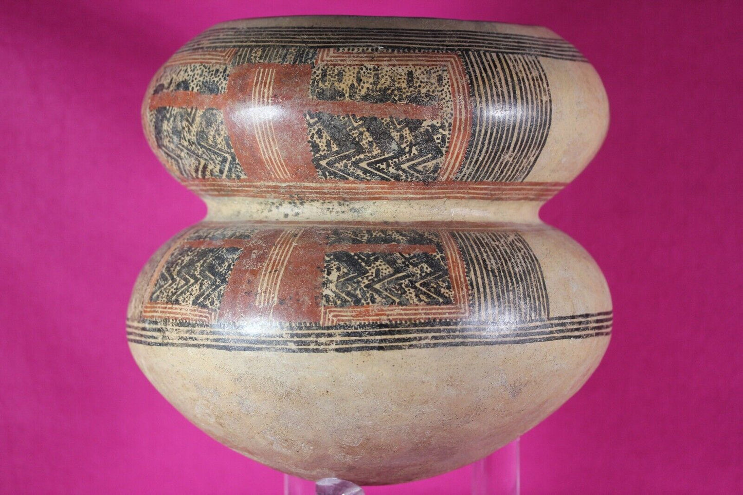 Authentic Pre Columbian Artifact Cocle Double Lobe Jar 200-400 AD Panama COA J07