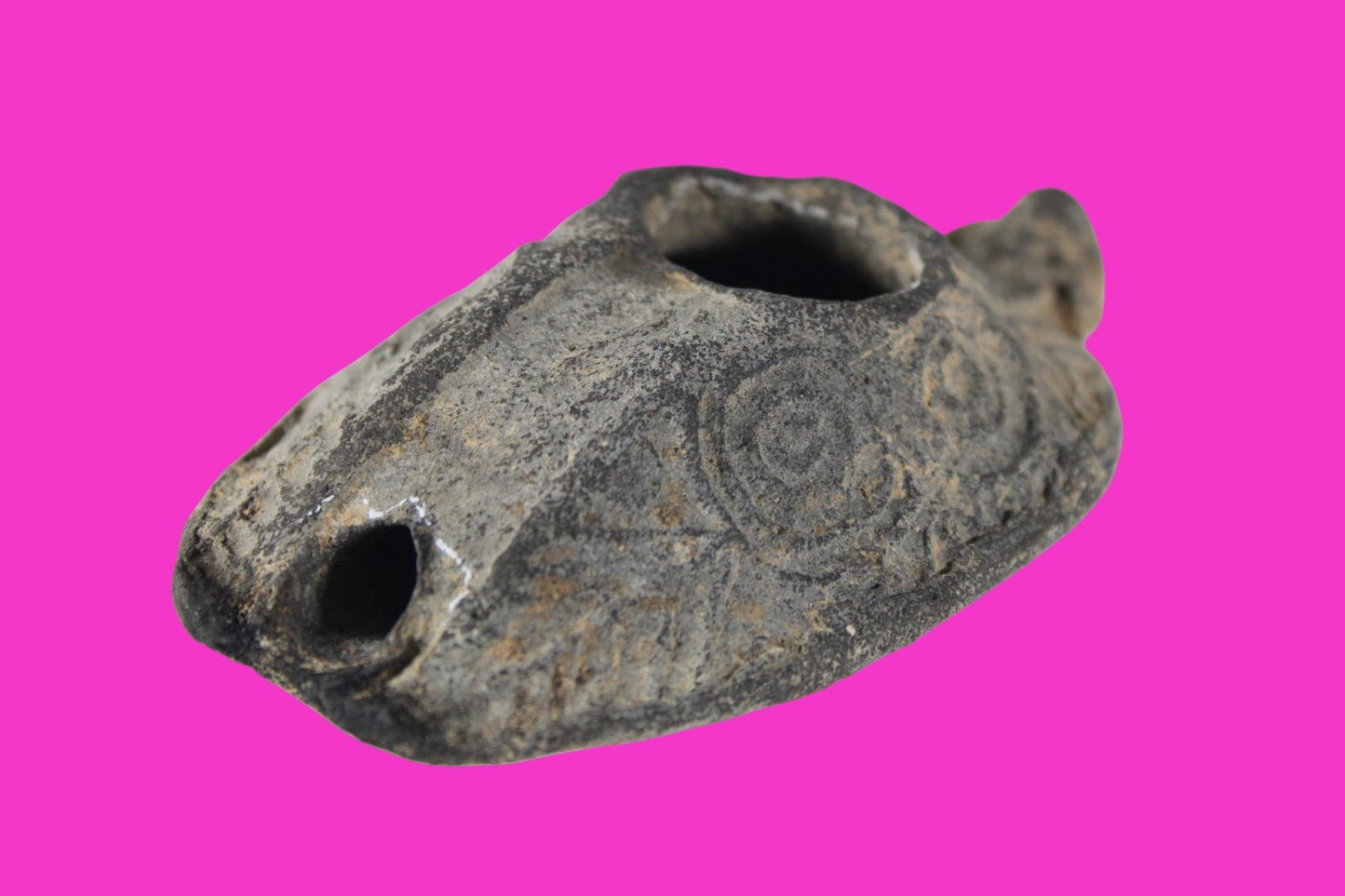 Oil Lamp Holy Land Ancient Artifact Jesus Christ Home Israel 300-600 AD COA 116