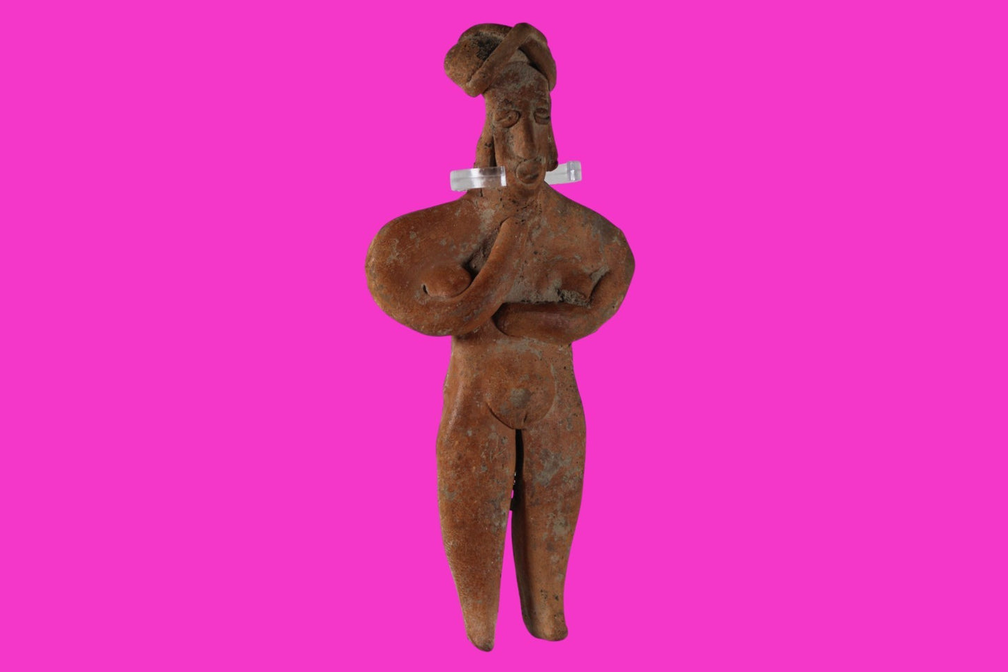 Pre Columbian Artifact 7 Inch Tall Shaft Tomb Figure Colima Mexico 100BC COA 282