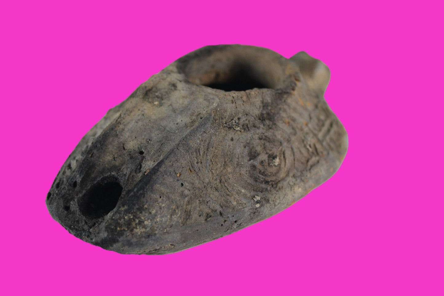 Oil Lamp Holy Land Ancient Artifact Jesus Christ Home Israel 300-600 AD COA 104