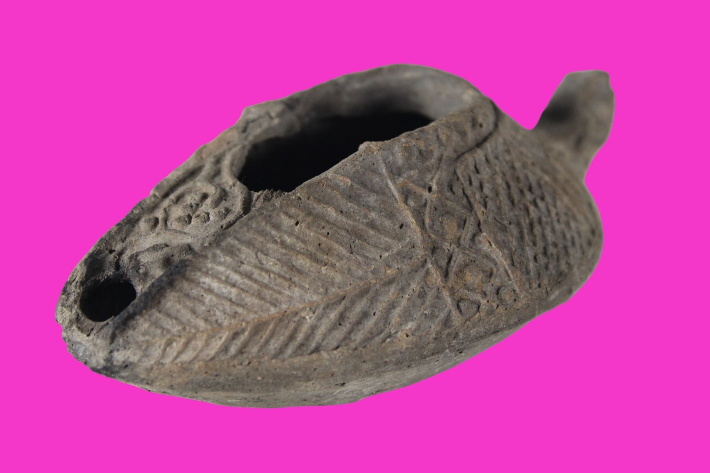 Oil Lamp Holy Land Ancient Artifact Jesus Christ Home Israel 300-600 AD COA 128