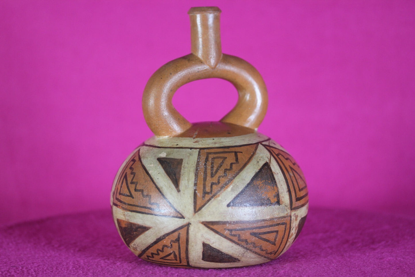Authentic Pre Columbian Artifact Stirrup Vessel Moche Ex Arte Primitivo COA T31