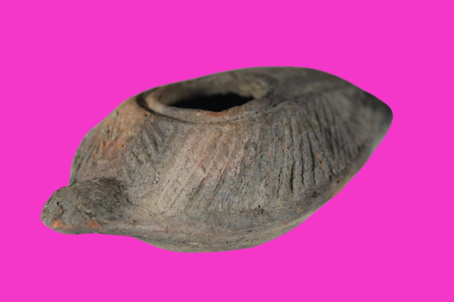 Oil Lamp Holy Land Ancient Artifact Jesus Christ Home Israel 300-600 AD COA 91