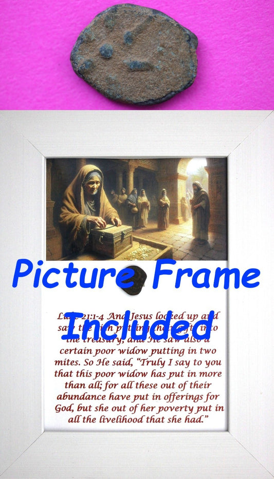 Widows Mite Coin Holy Land Artifact Free Display Frame Jesus Christ Lifetime 190