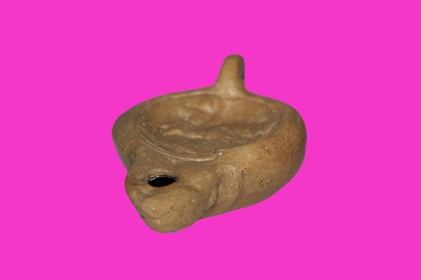 Four Horse War Chariot Oil Lamp Ancient Holy Land Artifact 200-400 AD COA J123