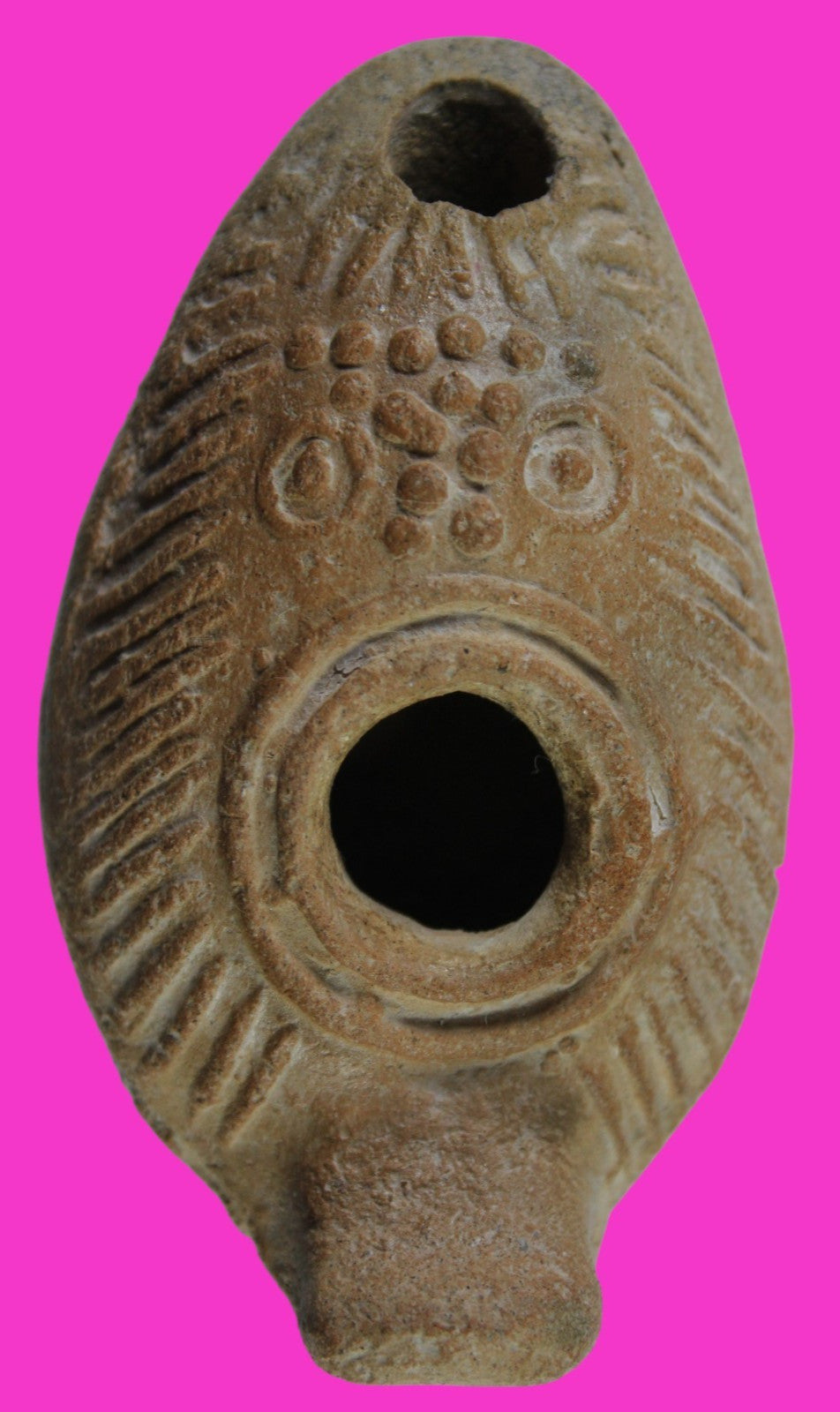 Ancient Holy Land Oil Lamp Artifact Jesus Christ Homeland 100 - 400 AD COA L08