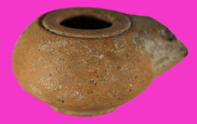 Ancient Holy Land Oil Lamp Artifact Jesus Christ Homeland 100 - 400 AD COA L05