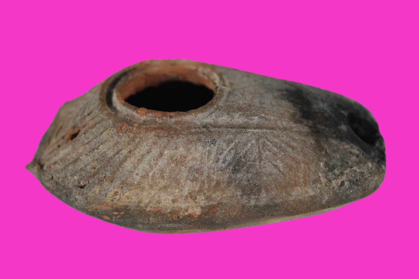 Oil Lamp Holy Land Ancient Artifact Jesus Christ Home Israel 300-600 AD COA 107