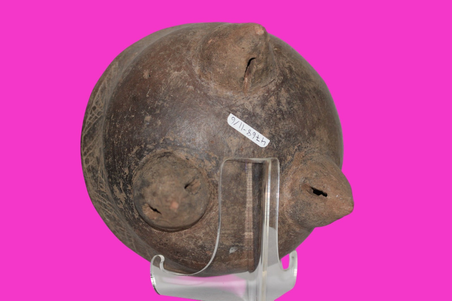 Pre Columbian Authentic Artifact Michoacan Tripod Rattle Bowl Mexico COA J16