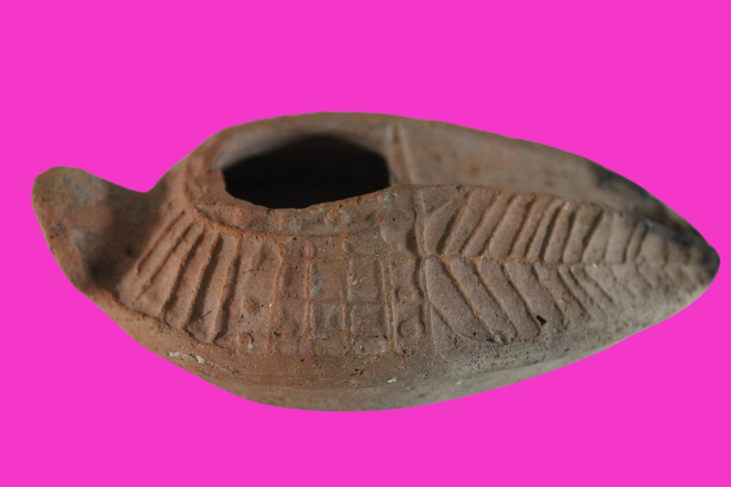 Oil Lamp Holy Land Ancient Artifact Jesus Christ Home Israel 300-600 AD COA 81