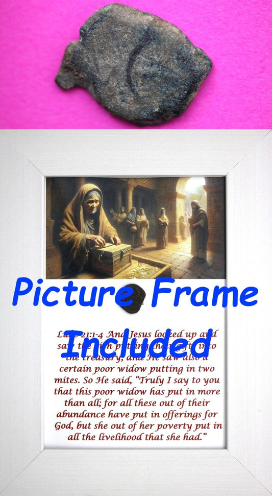 Widows Mite Coin Holy Land Artifact Free Display Frame Jesus Christ Lifetime 214