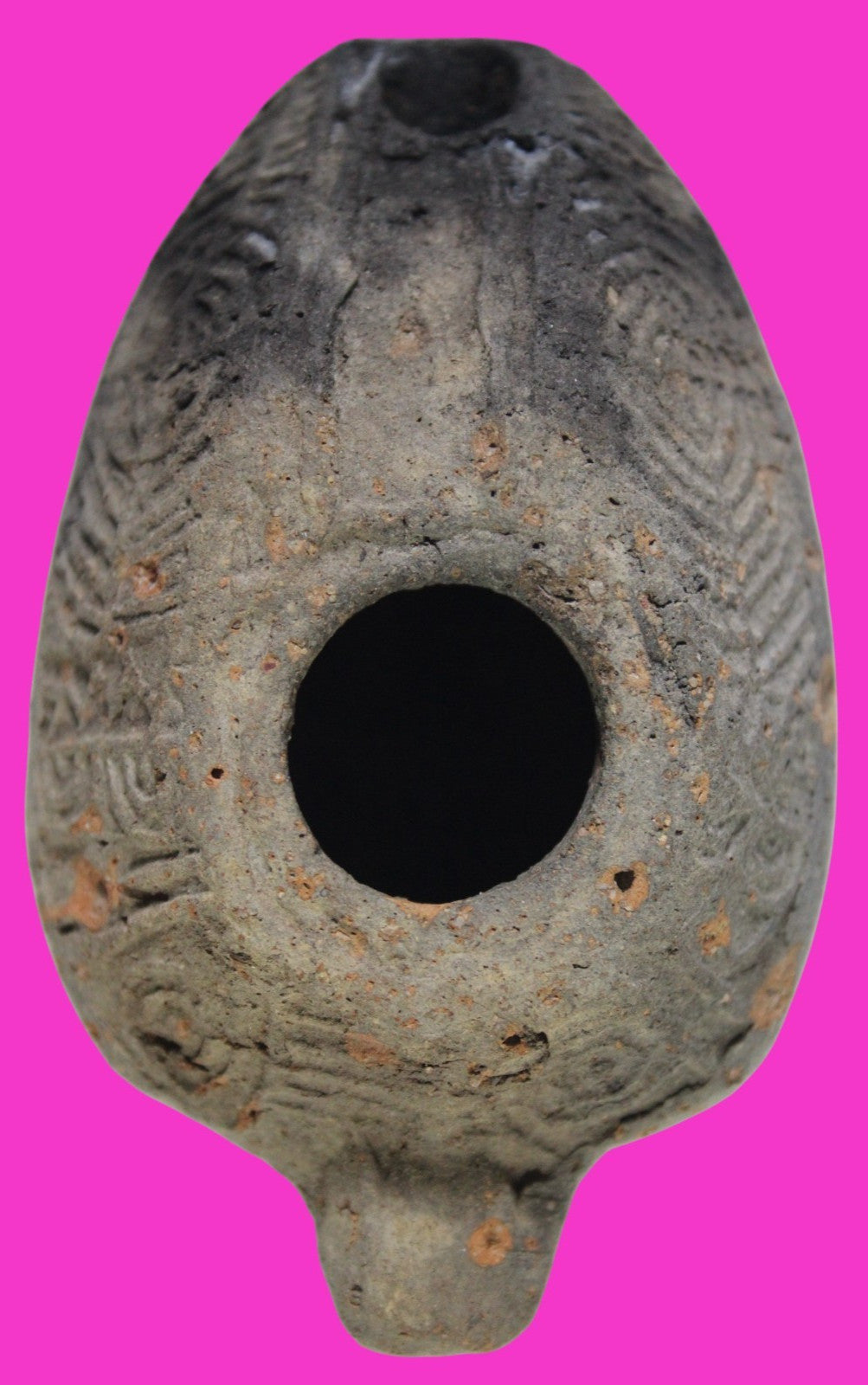 Oil Lamp Holy Land Ancient Artifact Jesus Christ Home Israel 300-600 AD COA 137