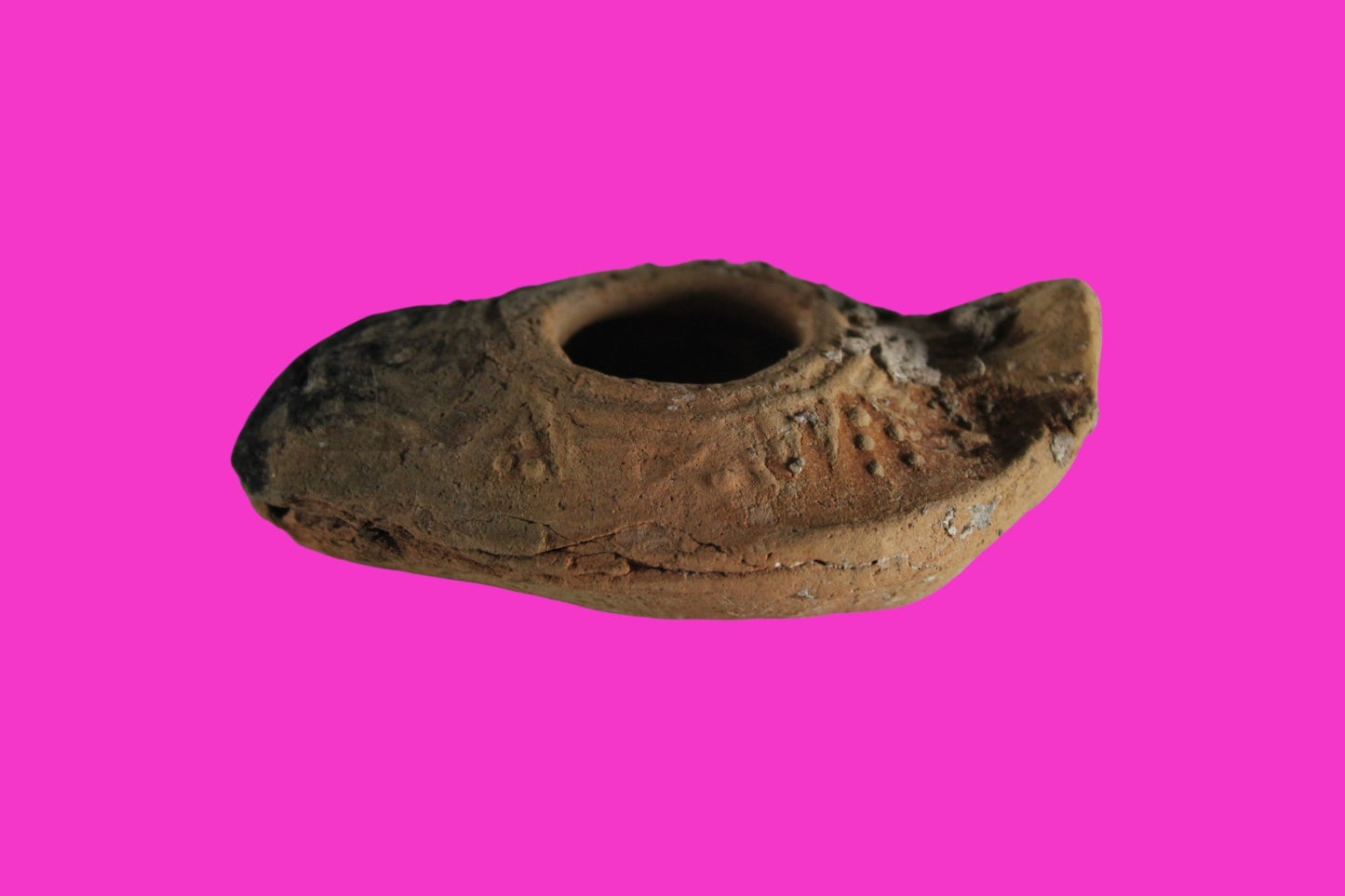 Ancient Holy Land Oil Lamp Artifact Jesus Christ Homeland 100BC-400AD COA 30