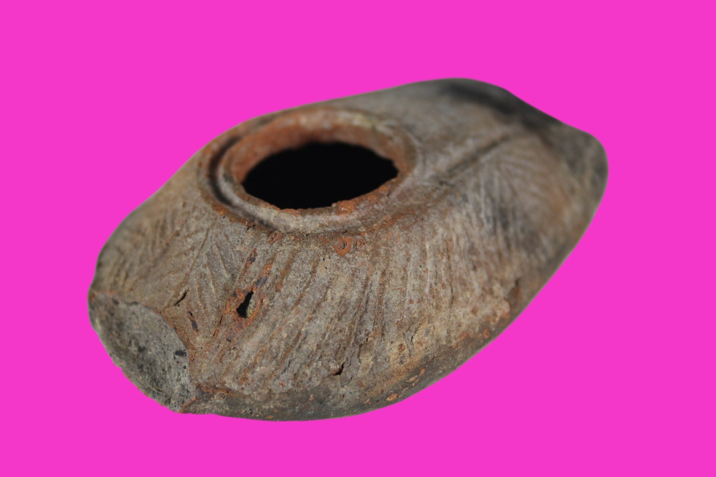 Oil Lamp Holy Land Ancient Artifact Jesus Christ Home Israel 300-600 AD COA 107