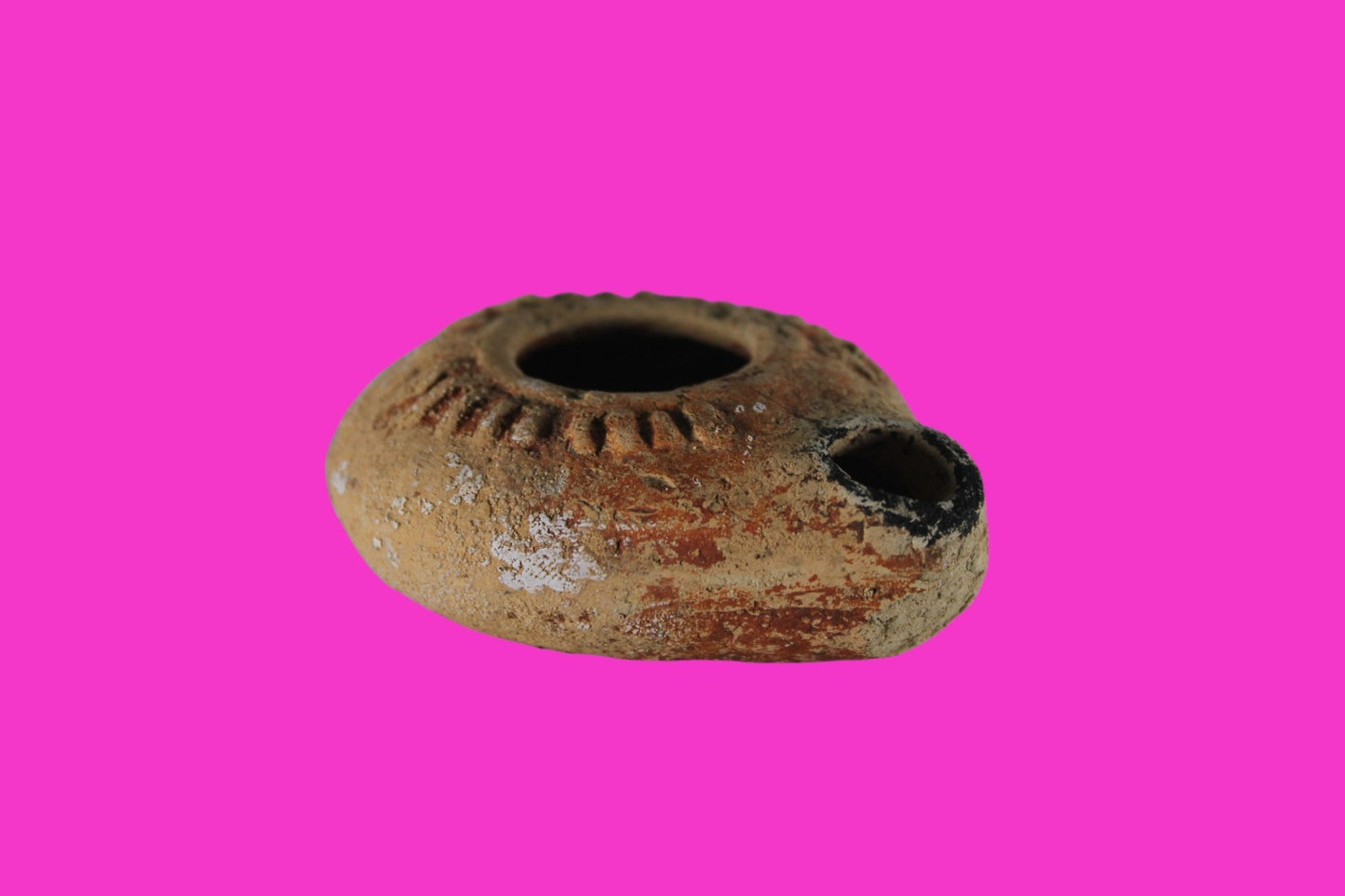 Ancient Holy Land Oil Lamp Artifact Jesus Christ Homeland 100BC-400AD COA 24