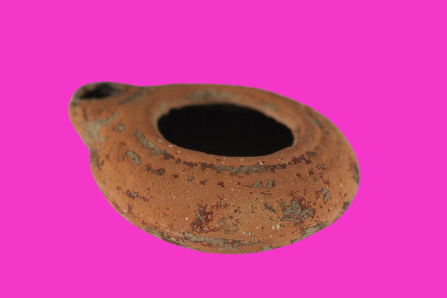 Ancient Holy Land Oil Lamp Artifact Land of Jesus Christ 100 BC-200 AD COA J148