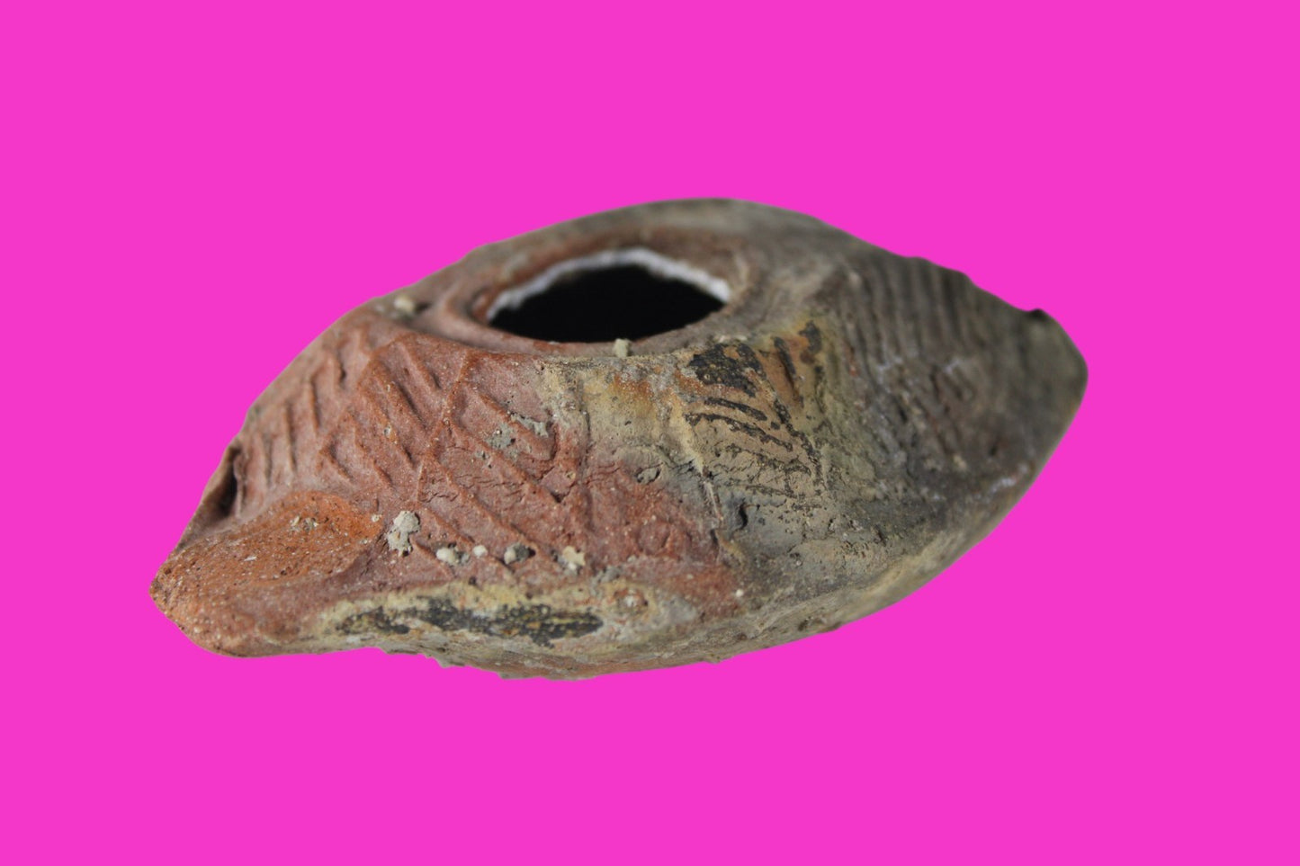 Oil Lamp Holy Land Ancient Artifact Jesus Christ Home Israel 300-600 AD COA 120