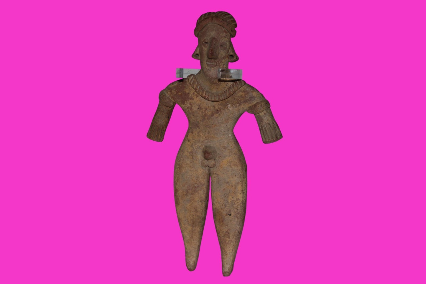 Pre Columbian Artifact 6 in Male Shaft Tomb Figure Colima Mexico 100BC COA 273