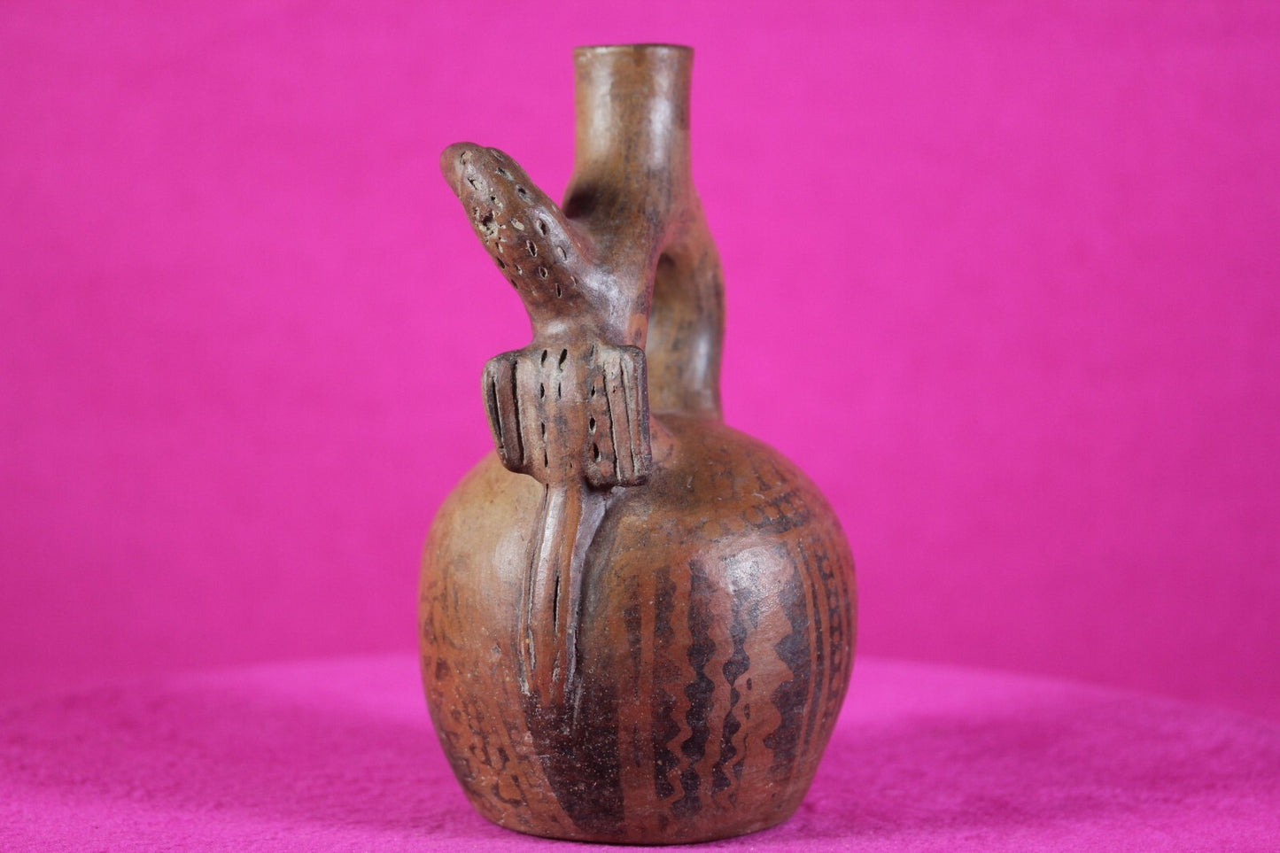 Pre Columbian Authentic Artifact Stirrup Vessel Vicus Peru 500 BC-300 AD COA J03