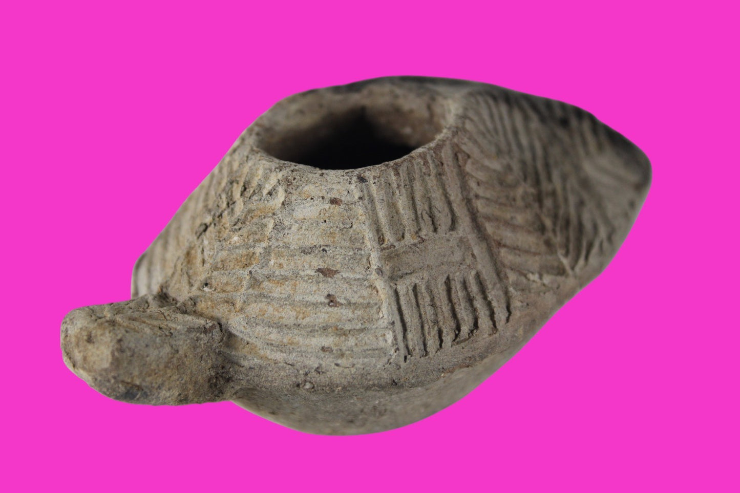 Oil Lamp Holy Land Ancient Artifact Jesus Christ Home Israel 300-600 AD COA 117