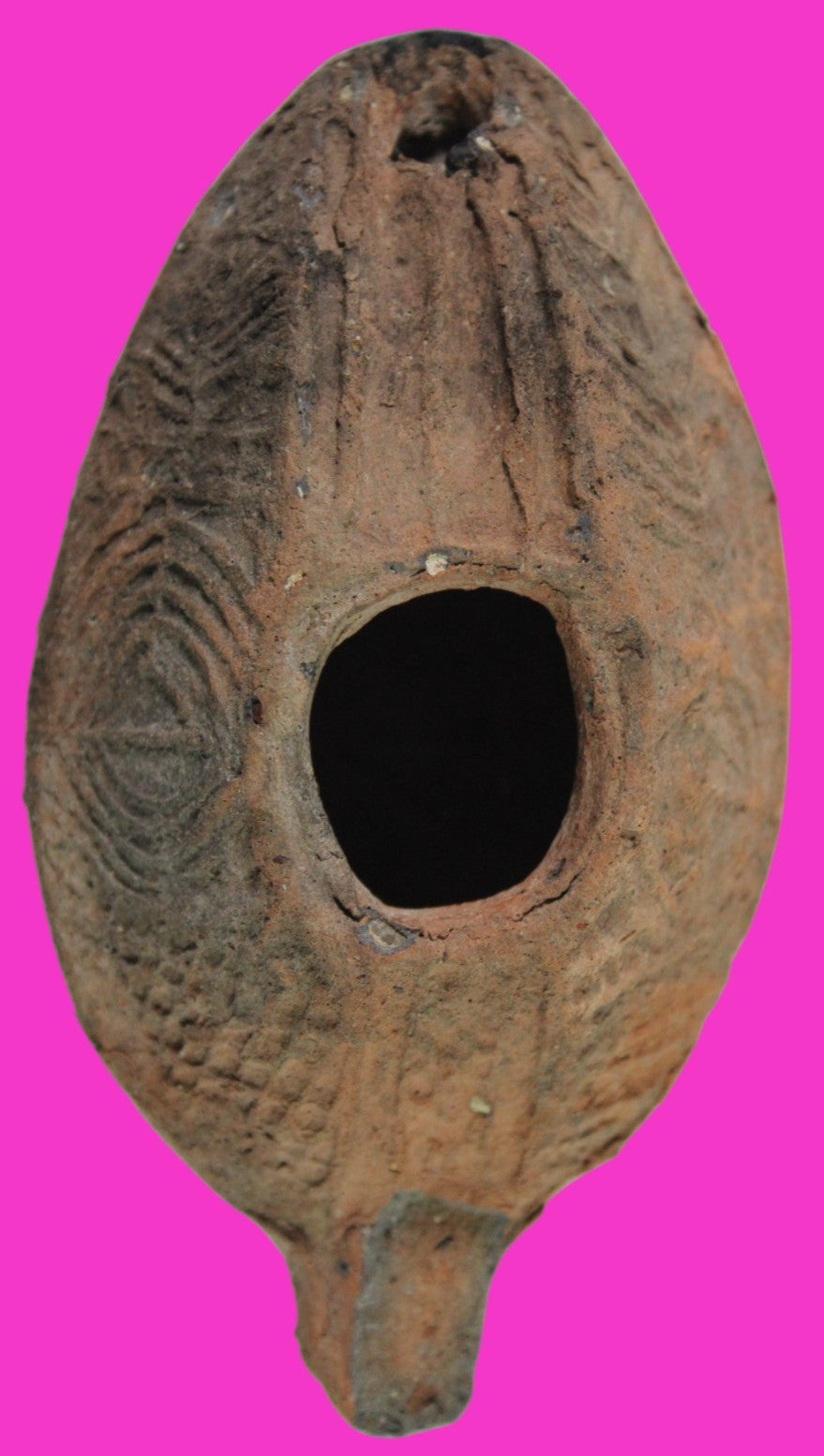 Oil Lamp Holy Land Ancient Artifact Jesus Christ Home Israel 300-600 AD COA 83