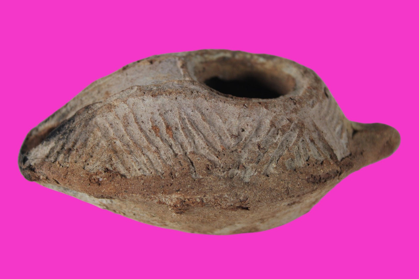 Oil Lamp Holy Land Ancient Artifact Jesus Christ Home Israel 300-600 AD COA 127