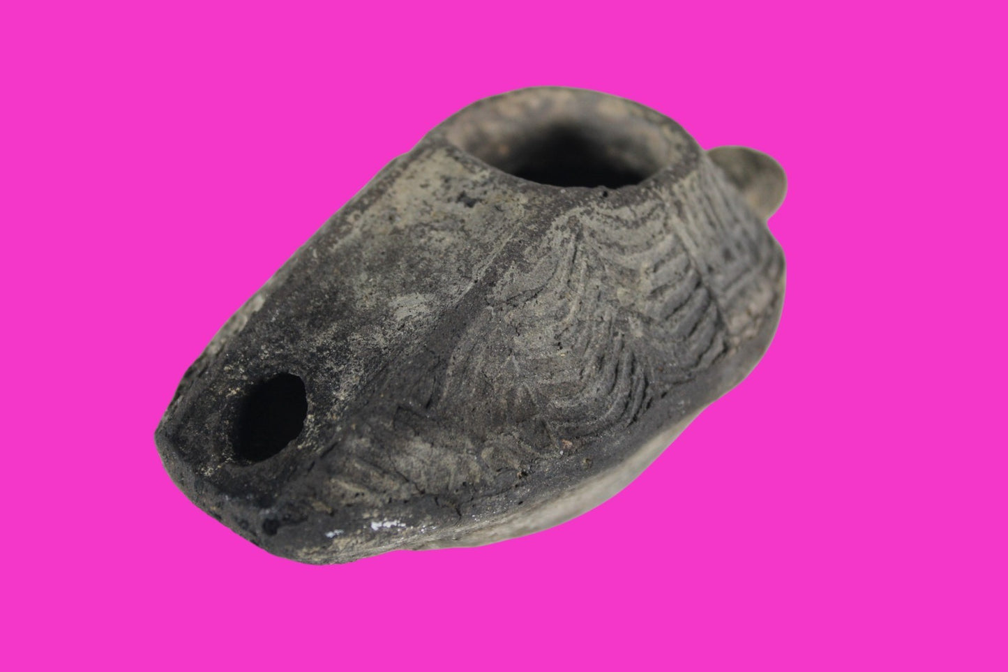 Oil Lamp Holy Land Ancient Artifact Jesus Christ Home Israel 300-600 AD COA 103