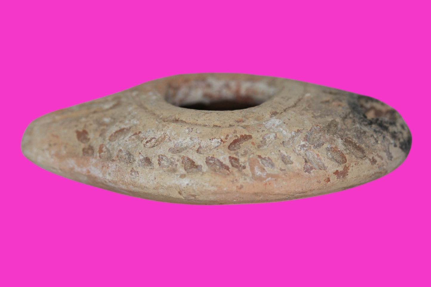 Oil Lamp Holy Land Ancient Artifact Jesus Christ Home Israel 100-400 AD COA J106