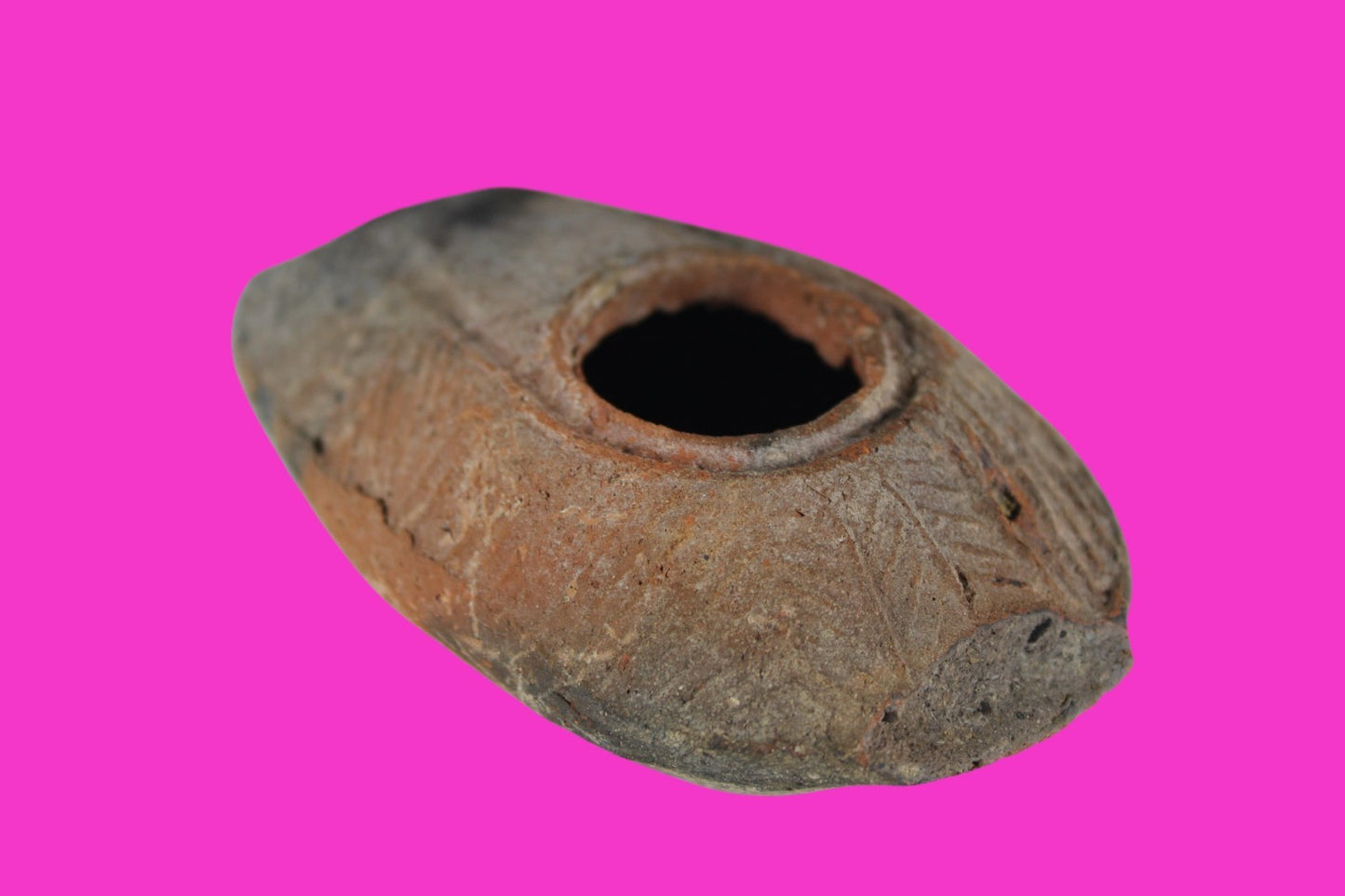 Oil Lamp Holy Land Ancient Artifact Jesus Christ Home Israel 300-600 AD COA 107