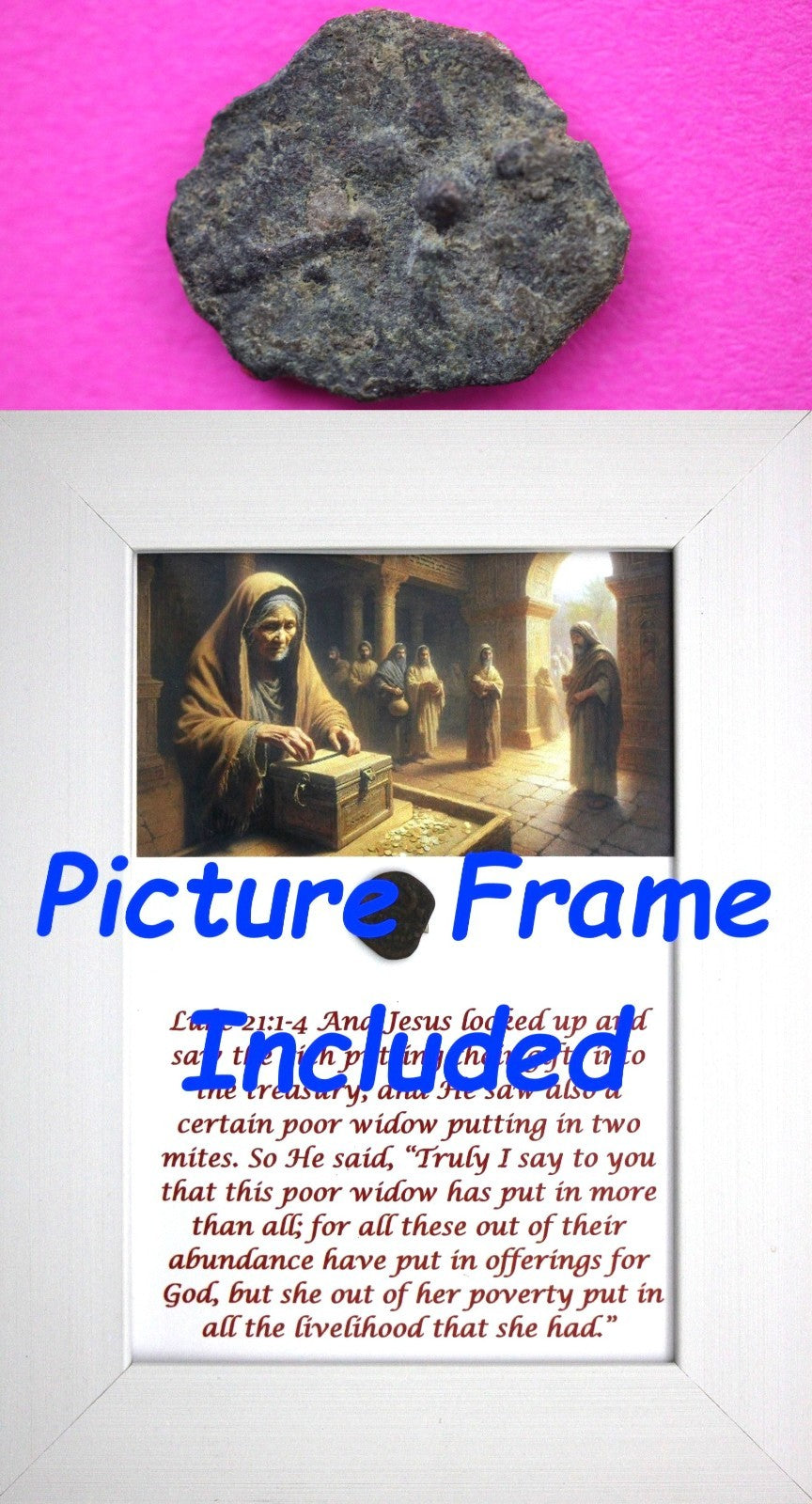 Widows Mite Coin Holy Land Artifact Free Display Frame Jesus Christ Lifetime 127