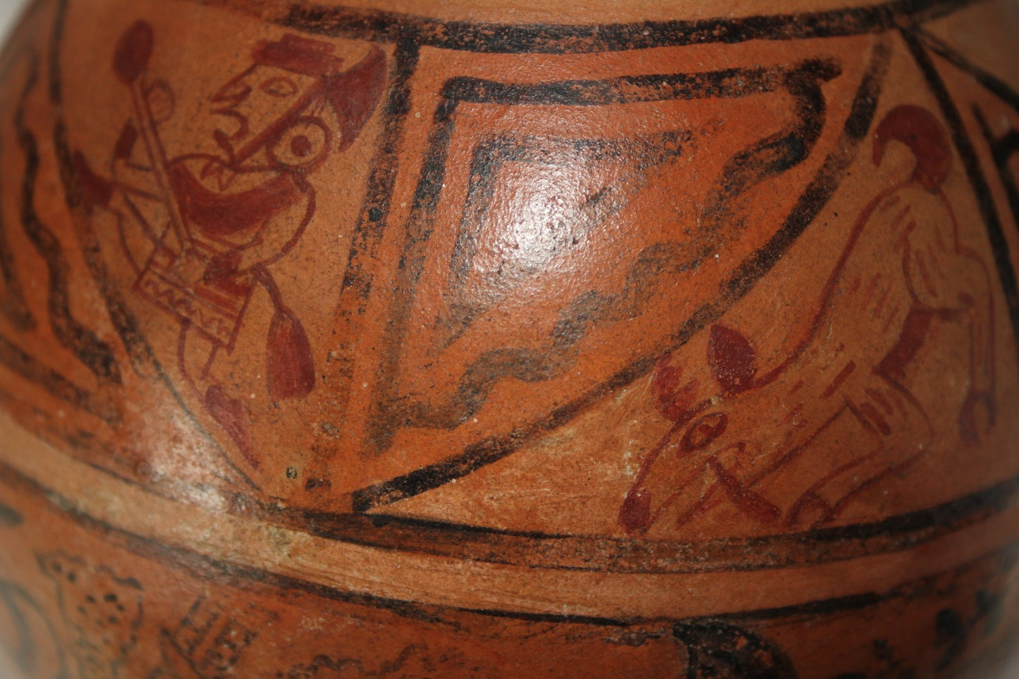 Pre Columbian Artifact Moche Fineline Hunting Scene Jar 500-800 AD Peru COA J145