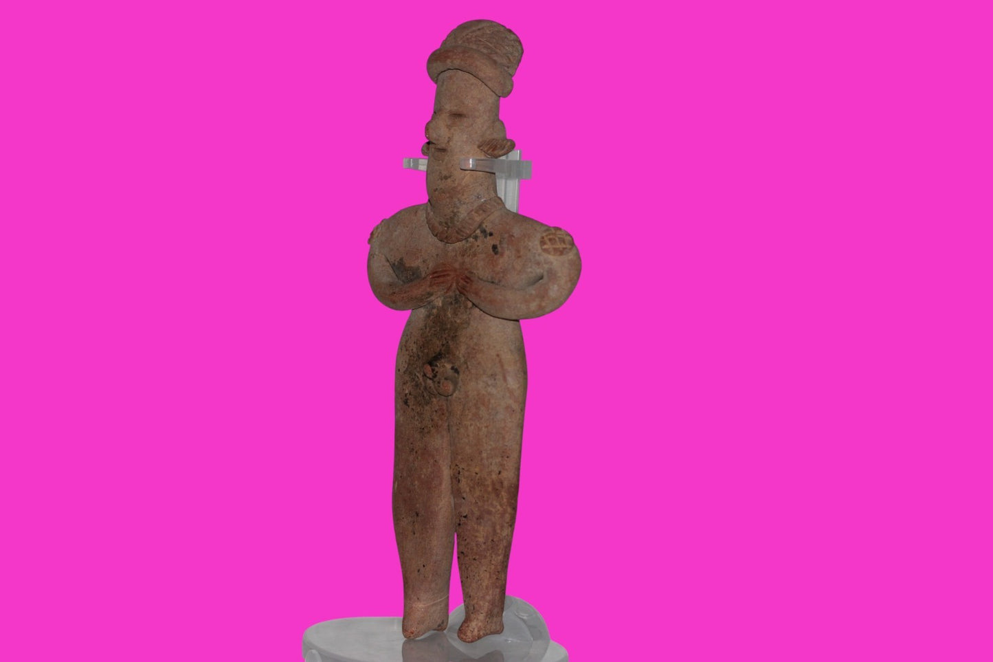 Pre Columbian Artifact 8 inch Male Shaft Tomb Figure Colima Mexico 100BC COA 262