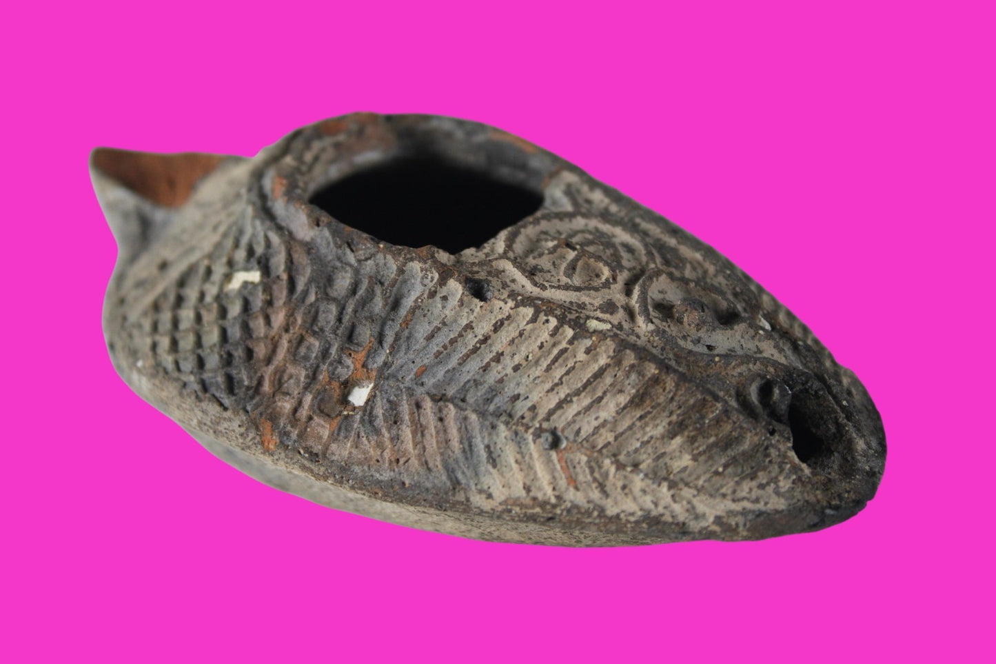 Oil Lamp Holy Land Ancient Artifact Jesus Christ Home Israel 300-600 AD COA 119