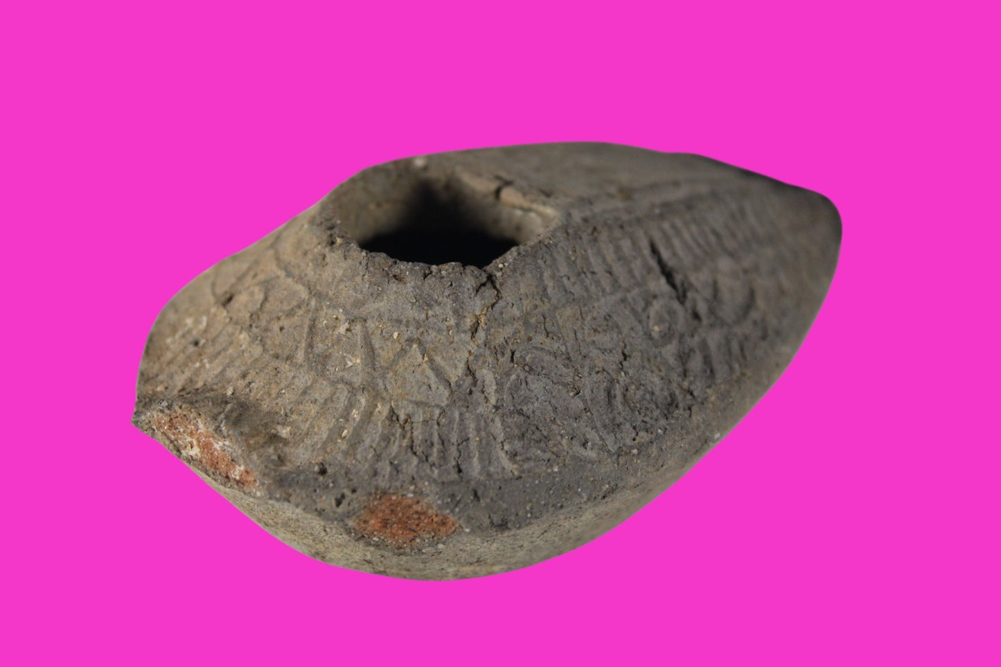 Oil Lamp Holy Land Ancient Artifact Jesus Christ Home Israel 300-600 AD COA 131