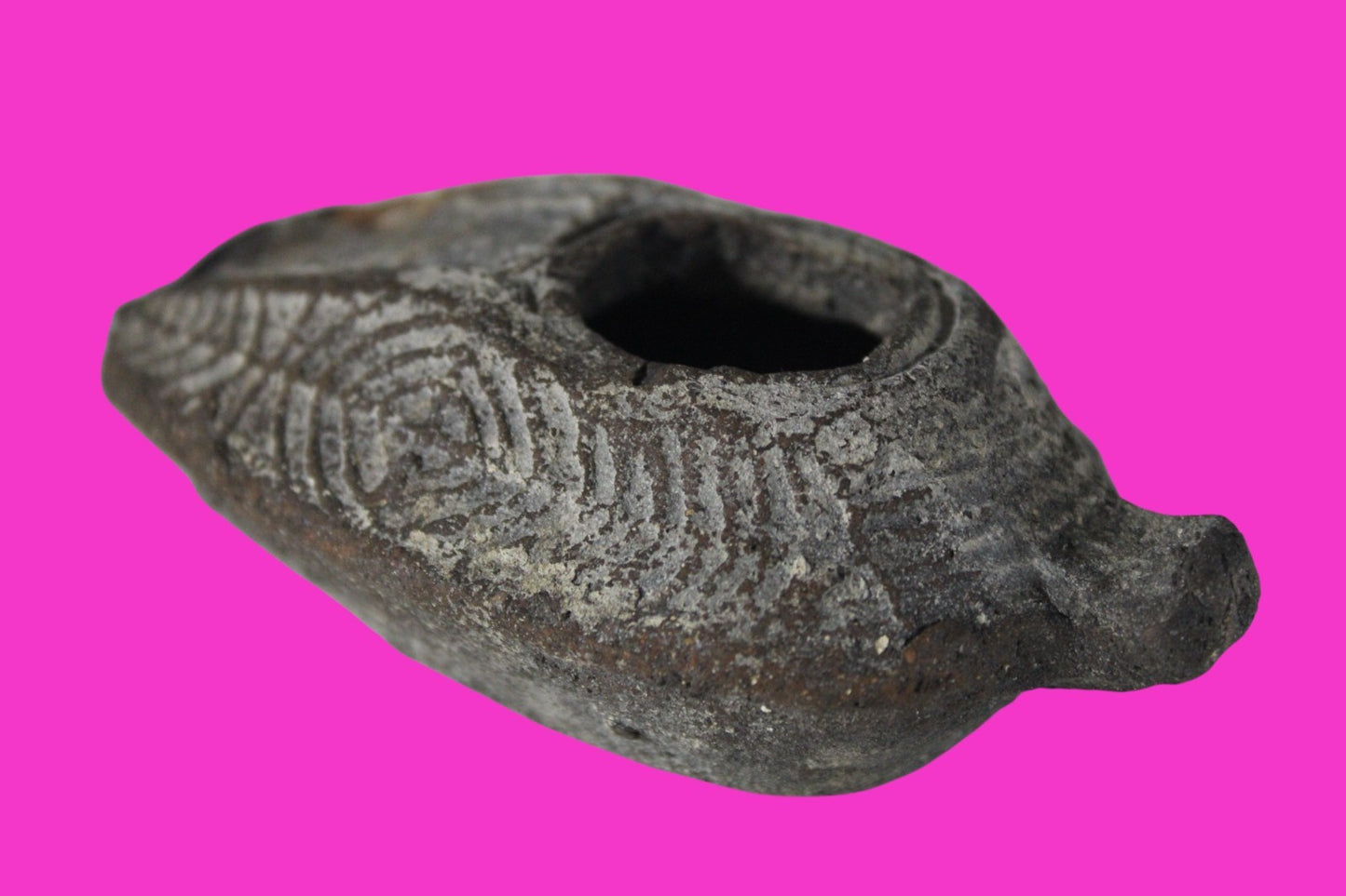 Oil Lamp Holy Land Ancient Artifact Jesus Christ Home Israel 300-600 AD COA 73