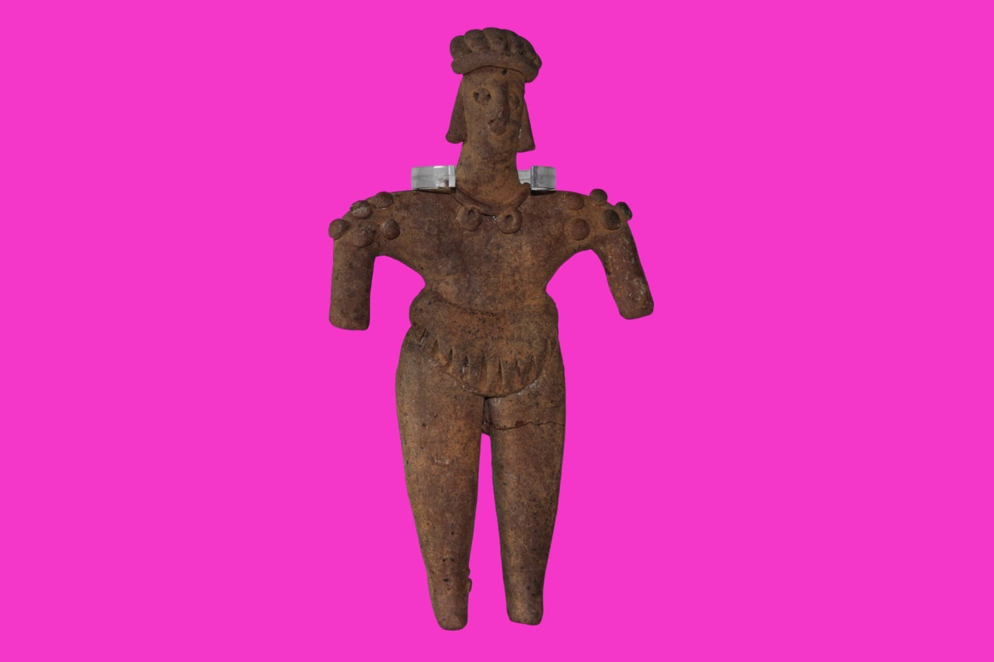 Pre Columbian Artifact 6in Female Shaman Tomb Figure Colima Mexico 100BC COA 266