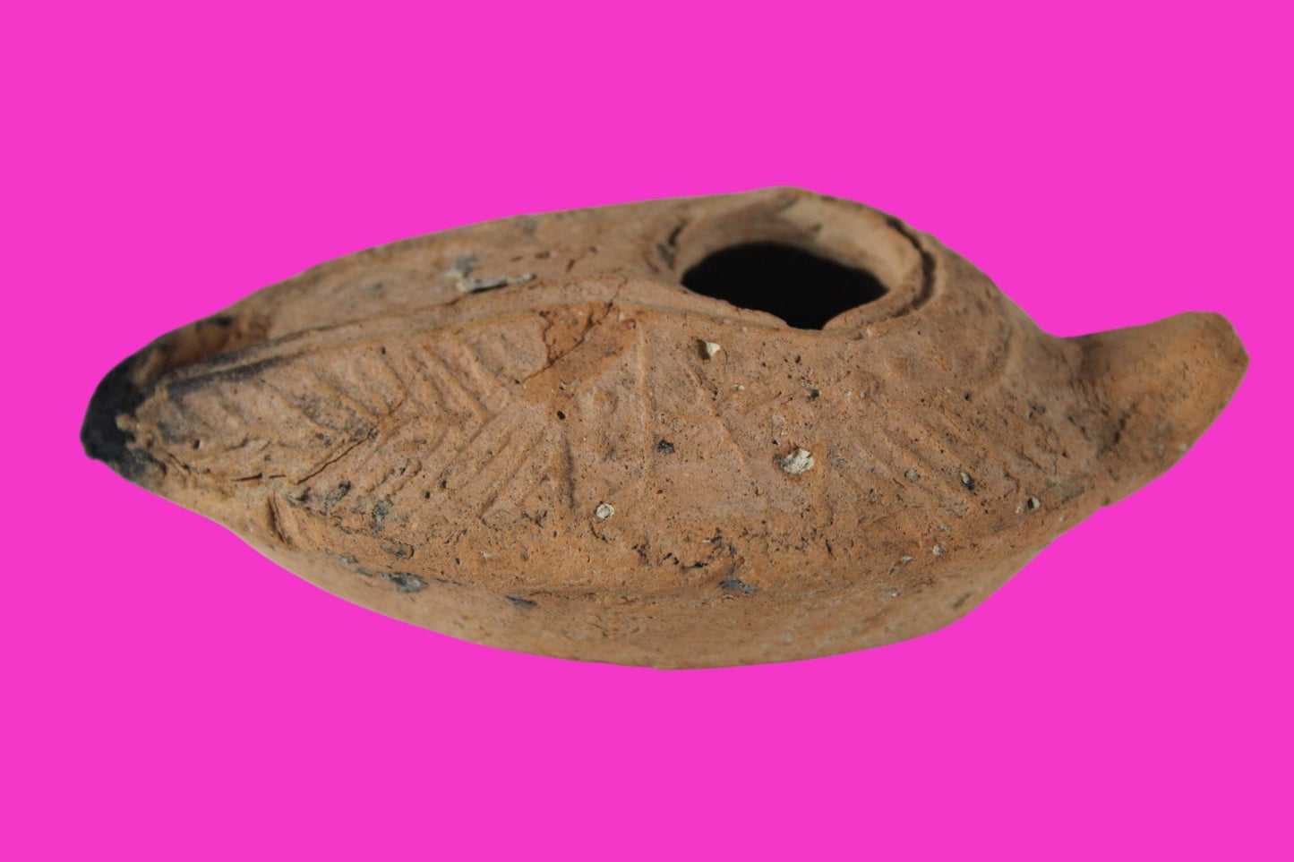 Oil Lamp Holy Land Ancient Artifact Jesus Christ Home Israel 300-600 AD COA 123