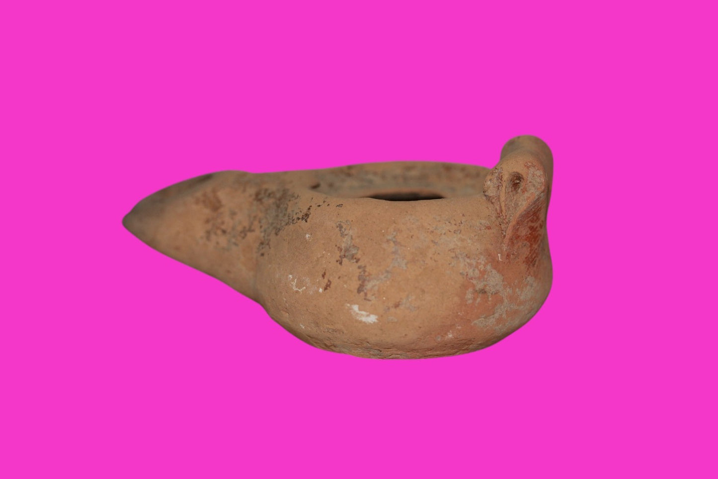 Oil Lamp Holy Land Ancient Artifact Jesus Christ Home Israel 100-400 AD COA J105