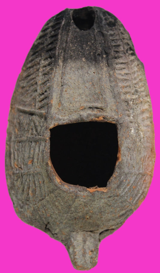 Oil Lamp Holy Land Ancient Artifact Jesus Christ Home Israel 300-600 AD COA 109