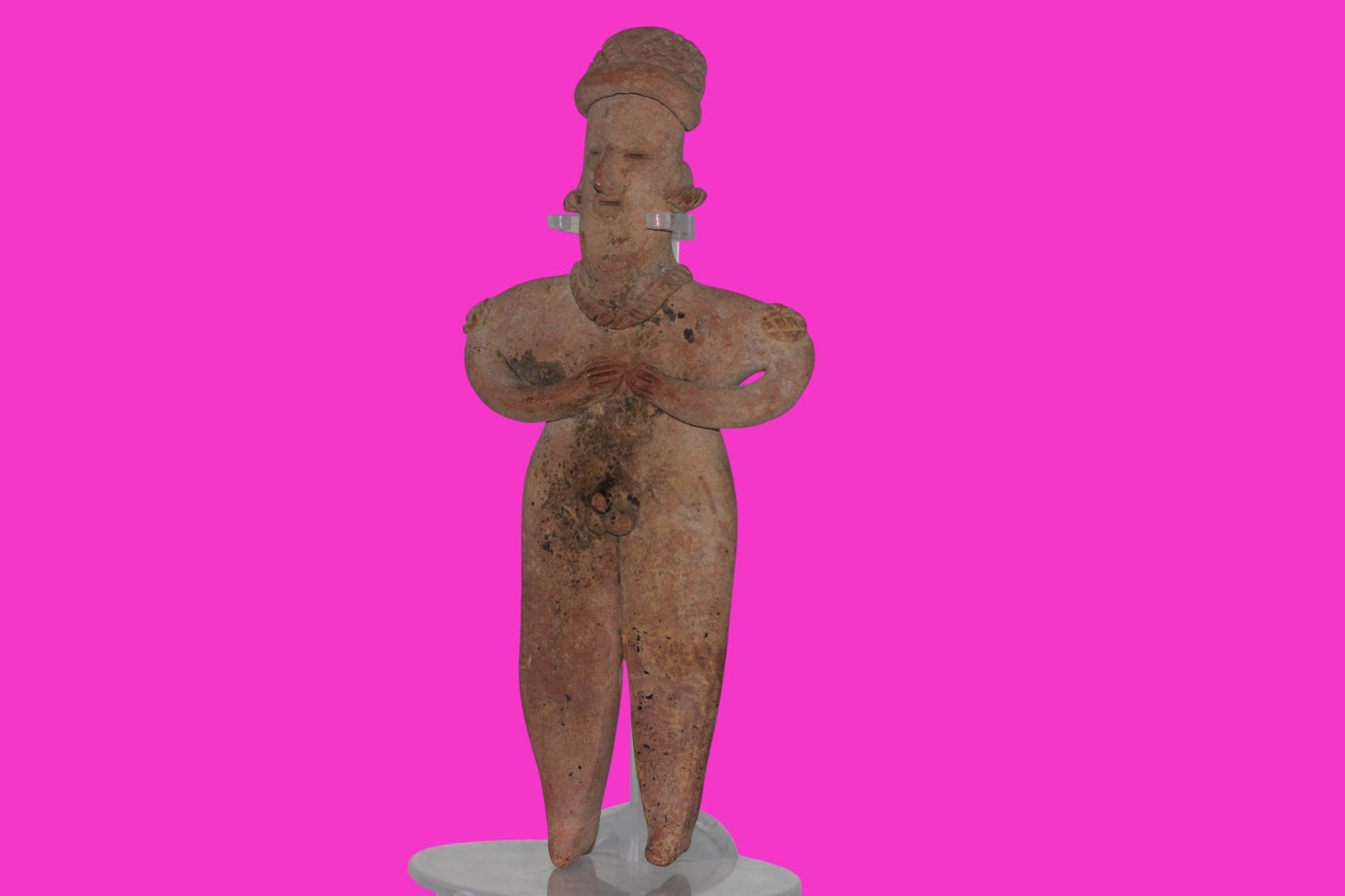 Pre Columbian Artifact 8 inch Male Shaft Tomb Figure Colima Mexico 100BC COA 262