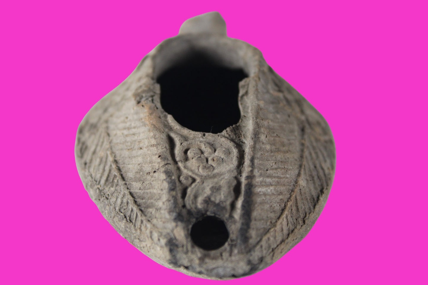 Oil Lamp Holy Land Ancient Artifact Jesus Christ Home Israel 300-600 AD COA 128