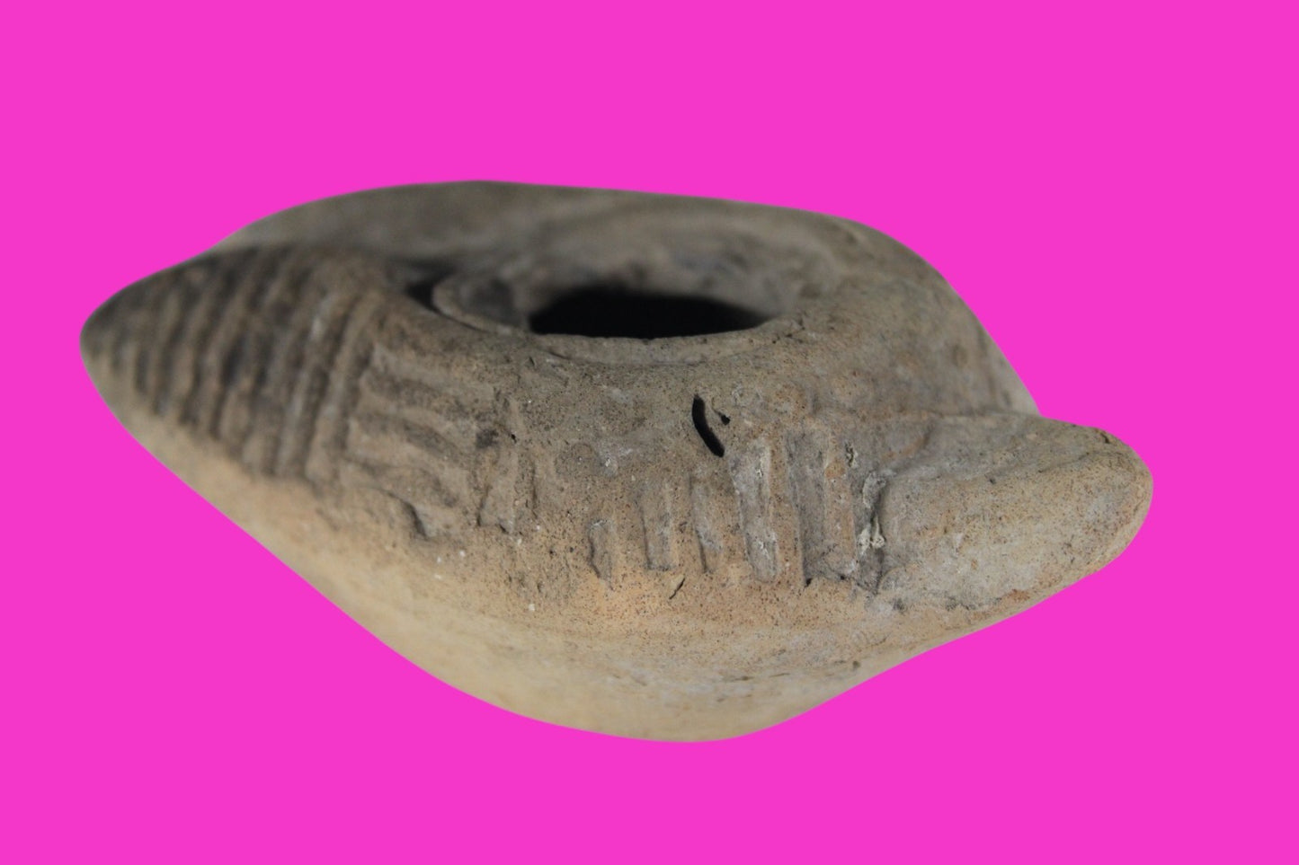 Oil Lamp Holy Land Ancient Artifact Jesus Christ Home Israel 300-600 AD COA 99