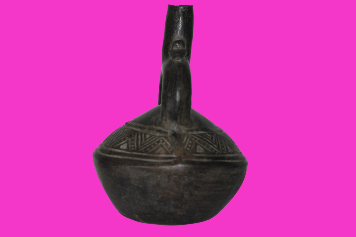 Pre Columbian Artifact Authentic Chimu Stirrup Vessel 900-1400 AD Peru COA 221