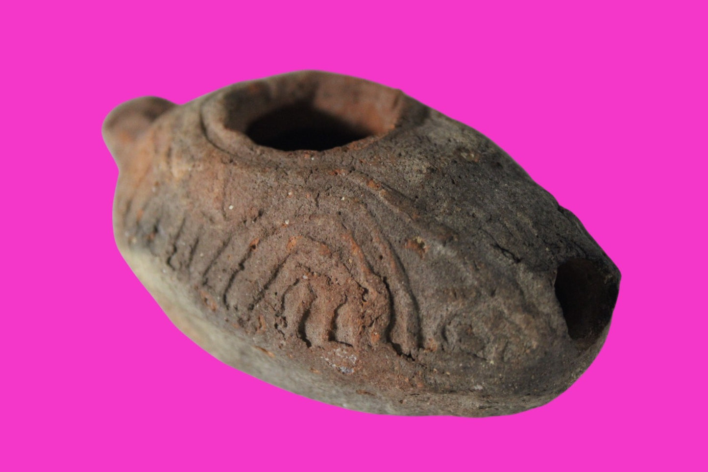 Oil Lamp Holy Land Ancient Artifact Jesus Christ Home Israel 300-600 AD COA 69